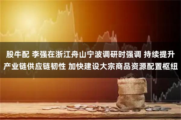 股牛配 李强在浙江舟山宁波调研时强调 持续提升产业链供应链韧性 加快建设大宗商品资源配置枢纽